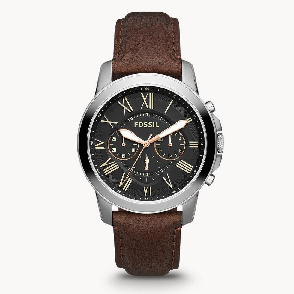 Fossil Grant Chronograph Black Dial Brown Leather Strap Watch for Men - FS4813 Buy Now By Fossil