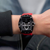 Guess Phoenix Multifunction Black Dial Red Rubber Strap Watch for Men - GW0203G4 Buy Now By Guess