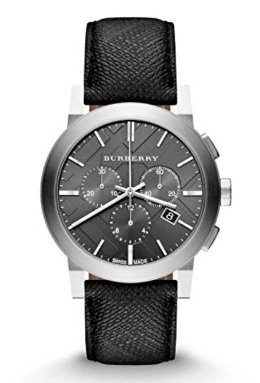 Burberry The City Grey Dial Black Leather Strap Watch for Men - BU9362 Buy Now By Burberry