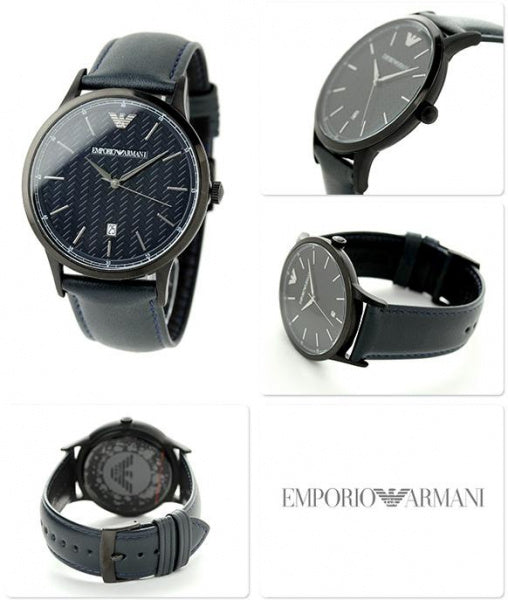 Emporio Armani Renato Blue Dial Blue Leather Strap Watch For Men - AR2479 Buy Now By Emporio Armani