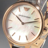 Emporio Armani Aurora Mother of Pearl White Dial Brown Leather Strap Watch For Women - AR11057 Buy Now By Emporio Armani