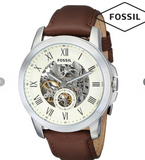 Fossil Grant Automatic White Dial Brown Leather Strap Watch for Men - ME3052 Buy Now By Fossil