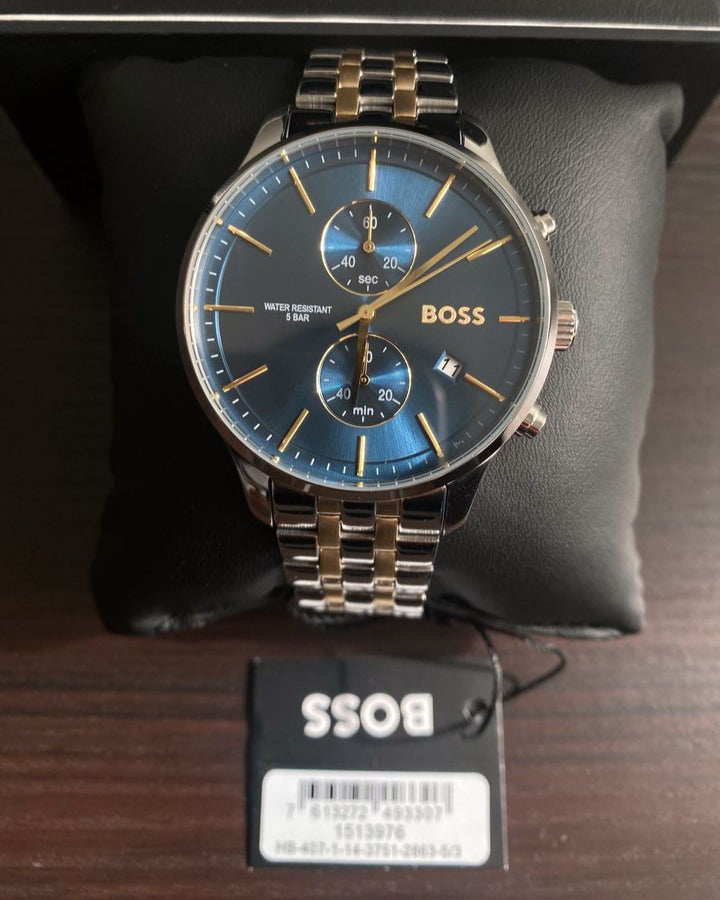 Hugo Boss Associate Blue Dial Two Tone Steel Strap Watch for Men - 1513976 Buy Now By Hugo Boss