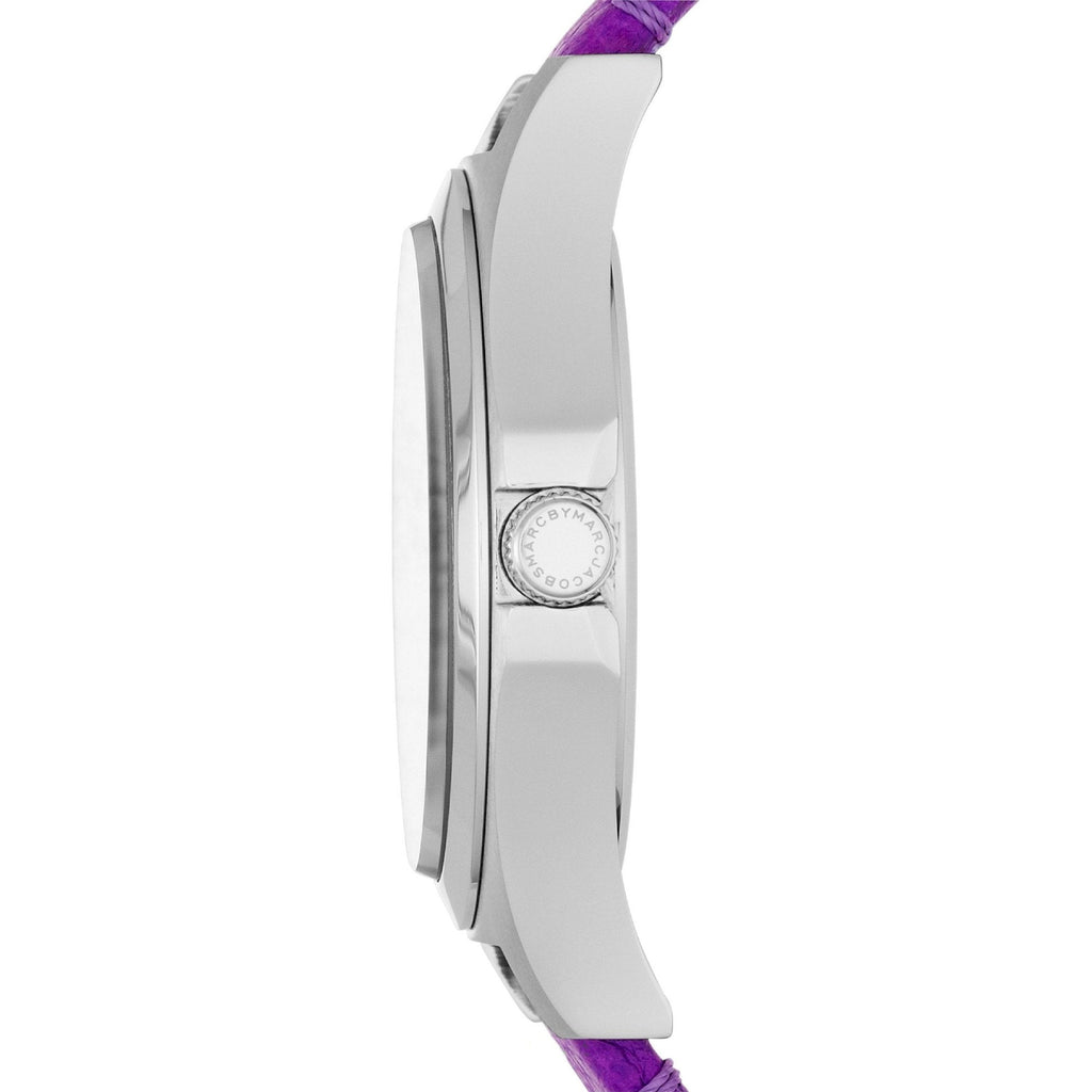 Marc Jacobs Baby Dave Silver Dial Purple Leather Strap Watch for Women - MBM1262 Buy Now By Marc Jacobs