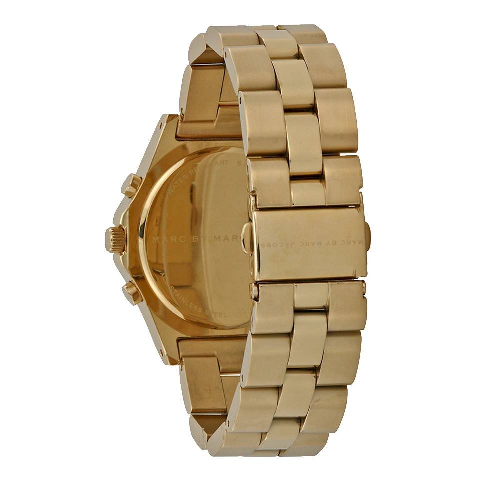 Marc Jacobs Blade Chronograph Blue Dial Gold Steel Strap Watch for Women - MBM3307 Buy Now By Marc Jacobs