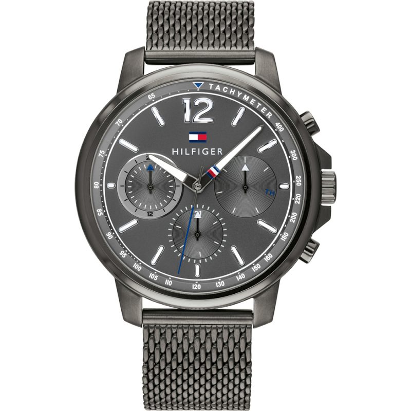 Tommy Hilfiger London Chronograph Grey Dial Grey Mesh Bracelet Watch for Men - 1791530 Buy Now By Tommy Hilfiger