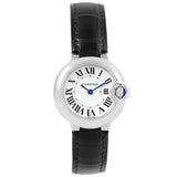 Cartier Ballon Bleu Silver Dial Black Leather Strap Watch for Women - W69018Z4 Buy Now By Cartier