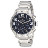 Tommy Hilfiger Trent Chronograph Blue Dial Silver Steel Strap Watch for Men - 1791053 Buy Now By Tommy Hilfiger