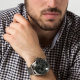 Diesel Mega Chief Chronograph Grey Dial Grey Steel Strap Watch for Men - DZ4282 Buy Now By Diesel