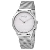 Calvin Klein Minimal White Dial Silver Mesh Bracelet Watch for Women - K3M2212Y Buy Now By Calvin Klein