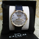 Coach Slim Easton Silver Dial Blue Leather Strap Watch for Women - 14502687 Buy Now By Coach