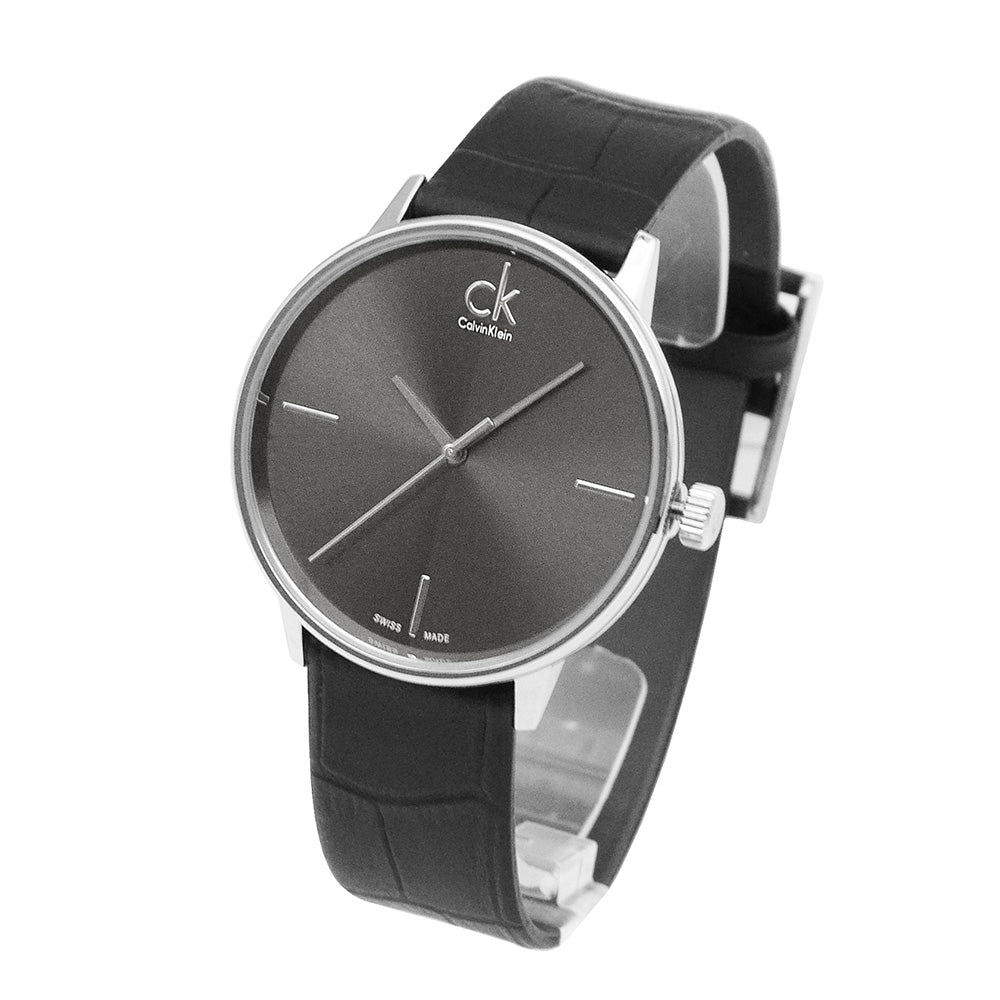 Calvin Klein Accent Black Dial Black Leather Strap Watch for Men - K2Y2X1C3 Buy Now By Calvin Klein