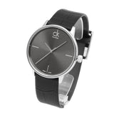 Calvin Klein Accent Black Dial Black Leather Strap Watch for Men - K2Y2X1C3 Buy Now By Calvin Klein