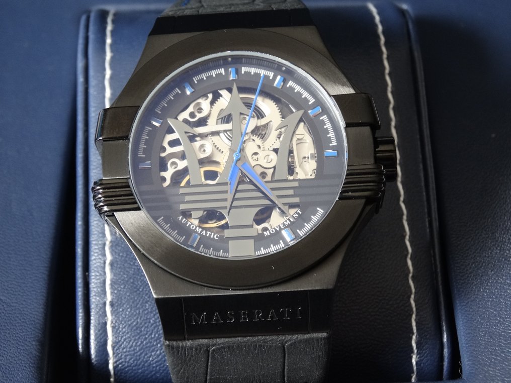 Maserati Potenza Automatic Black Dial Black Leather Strap Watch For Men - R8821108009 Buy Now By Maserati
