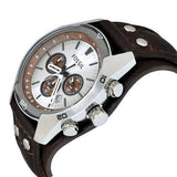 Fossil Coachman Chronograph Silver Dial Brown Leather Strap Watch for Men - CH2565 Buy Now By Fossil