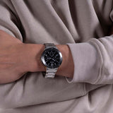 Guess Scope Black Dial Silver Steel Strap Watch for Men - GW0454G1 Buy Now By Guess