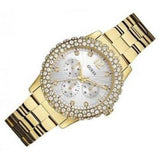 Guess Dazzler Diamonds Silver Dial Gold Steel Strap Watch for Women - W0335L2 Buy Now By Guess