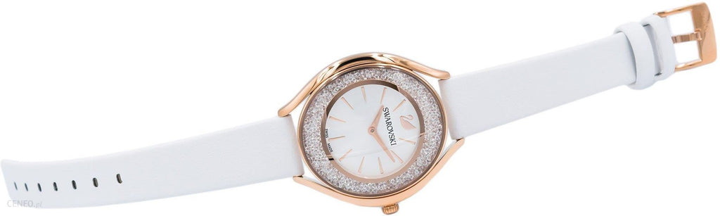 Swarovski Crystalline Aura Silver Dial White Leather Strap Watch for Women - 5519453 Buy Now By Swarovski