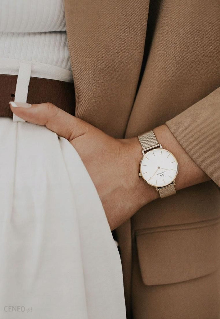 Daniel Wellington Classic Petite Evergold White Dial Gold Mesh Bracelet Watch For Women - DW00100350 Buy Now By Daniel Wellington