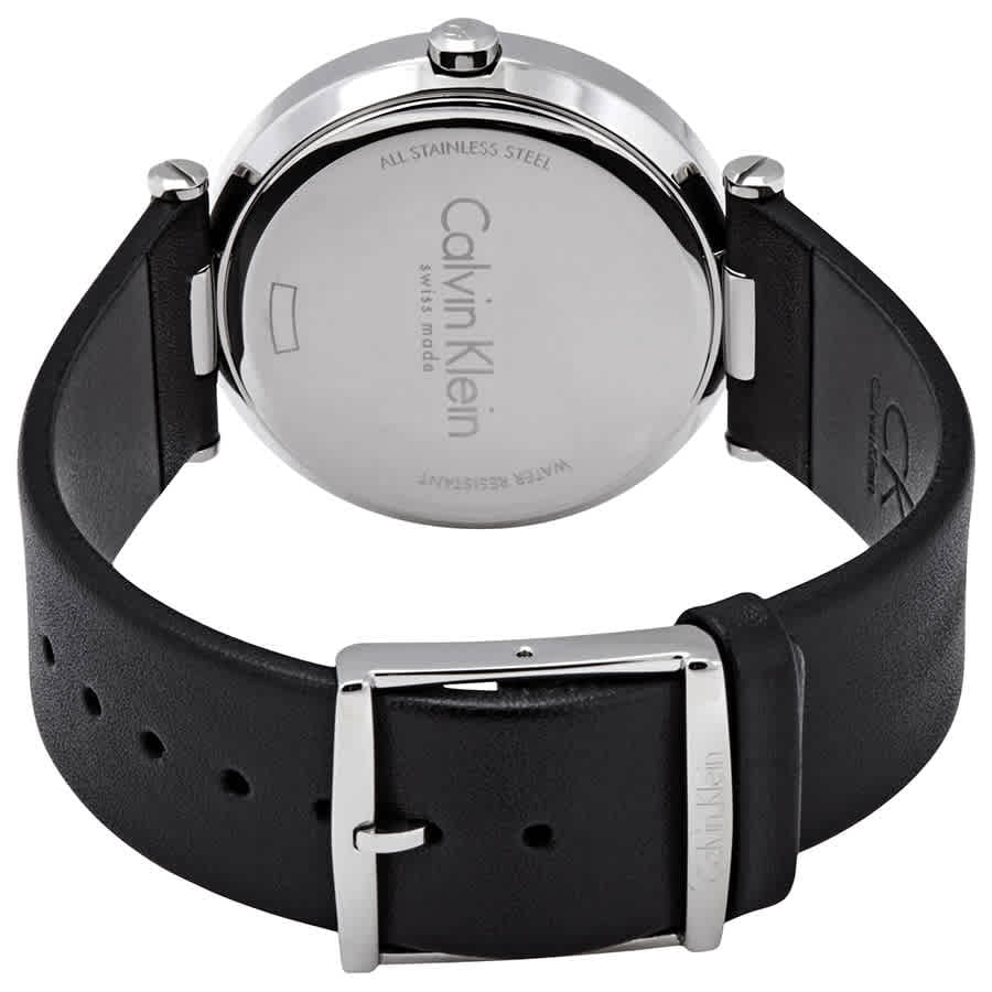 Calvin Klein Sight Silver Dial Black Leather Strap Watch for Men - K1S21120 Buy Now By Calvin Klein