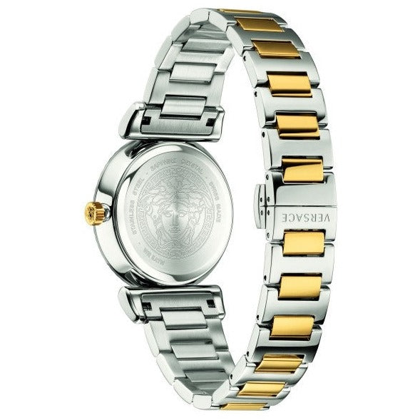 Versace V-Motif Black Dial Two Tone Steel Strap Watch for Women - VERE00518 Buy Now By Versace
