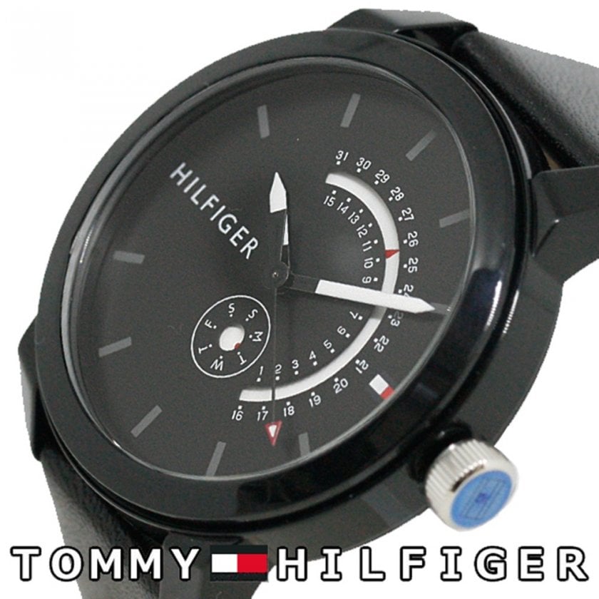 Tommy Hilfiger Denim Quartz Black Dial Black Leather Strap Watch for Men - 1791479 Buy Now By Tommy Hilfiger