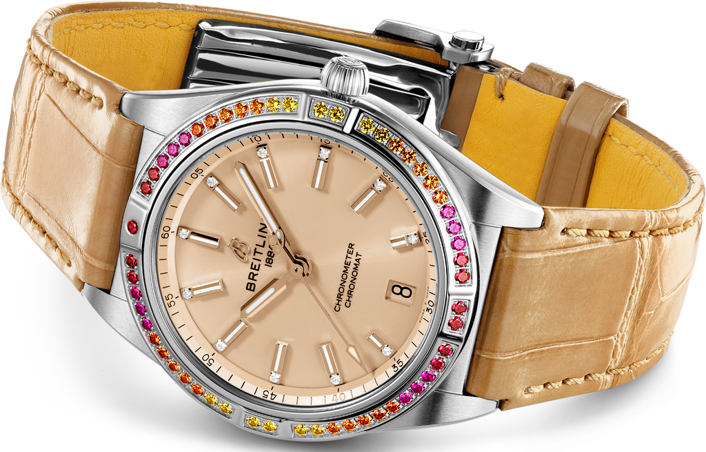 Breitling Chronomat Automatic 36 South Sea Brown Dial Brown Leather Strap Watch for Women - A10380611A1P1 Buy Now By Breitling