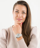 Michael Kors Lexington Chronograph White Dial Silver Steel Strap Watch For Women - MK7243 Buy Now By Michael Kors