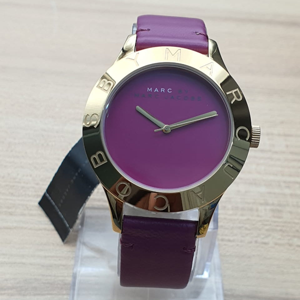 Marc Jacobs Blade Purple Dial Purple Leather Strap Watch for Women - MBM1203 Buy Now By Marc Jacobs