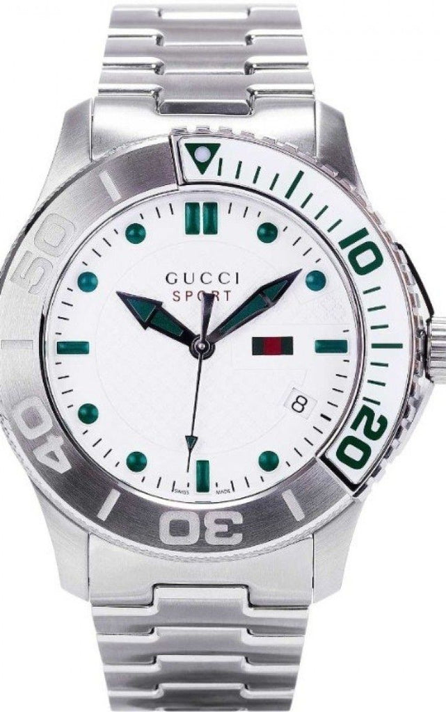 Gucci G Timeless Silver Dial Silver Steel Strap Watch For Men - YA126232 Buy Now By Gucci