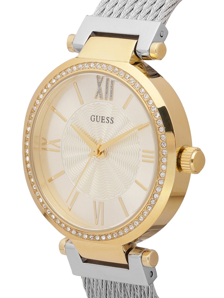Guess Soho Diamonds Silver Dial Silver Mesh Bracelet Watch for Women - W0638L7 Buy Now By Guess