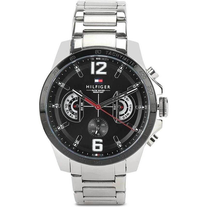 Tommy Hilfiger Decker Quartz Black Dial Silver Steel Strap Watch for Men - 1791472 Buy Now By Tommy Hilfiger