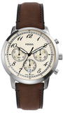 Fossil Neutra Chronograph White Dial Brown Leather Strap Watch for Men - FS6022 Buy Now By Fossil
