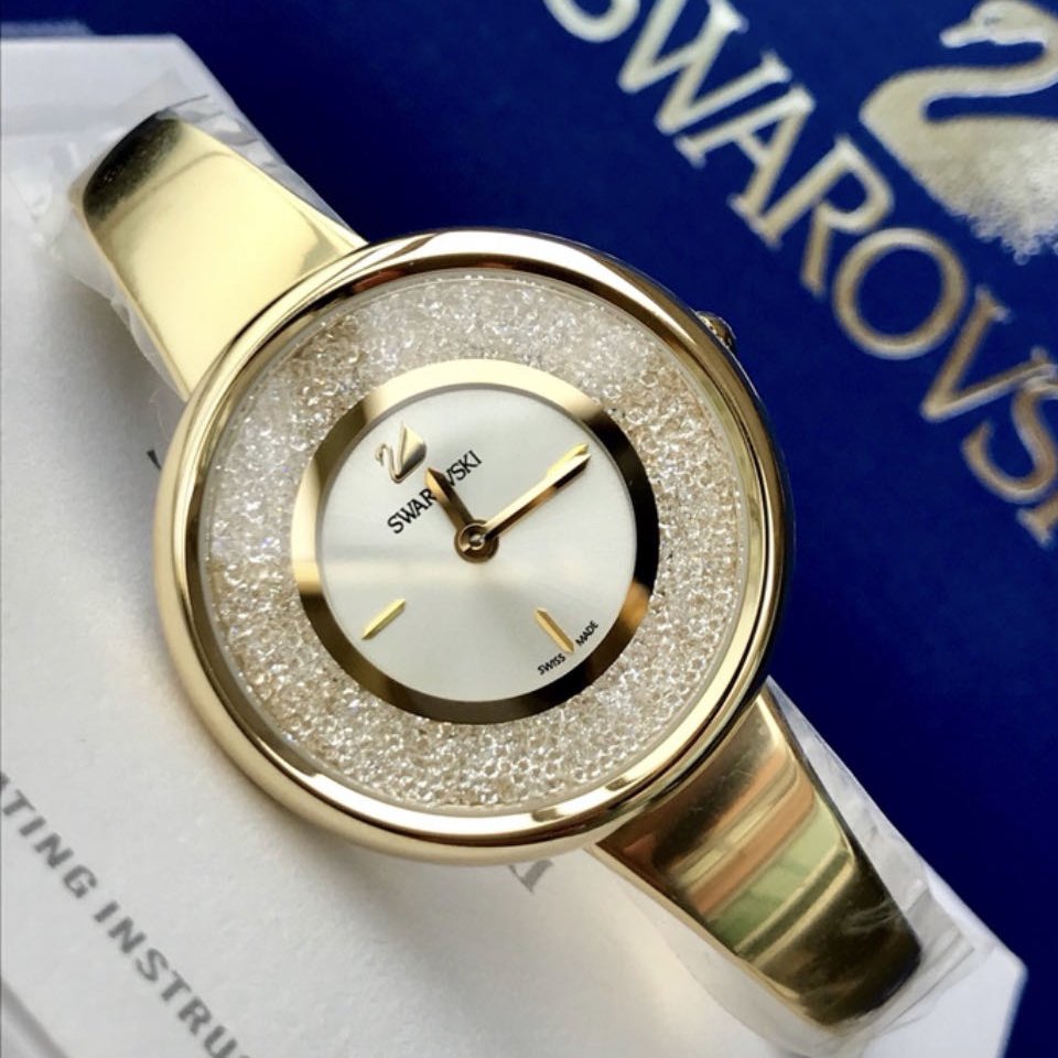 Swarovski Crystalline Bracelet White Dial Gold Steel Strap Watch for Women - 5269253 Buy Now By Swarovski
