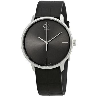 Calvin Klein Accent Black Dial Black Leather Strap Watch for Men - K2Y2X1C3 Buy Now By Calvin Klein