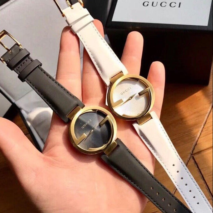Gucci G Interlocking White Dial White Leather Strap Watch For Women - YA133327 Buy Now By Gucci