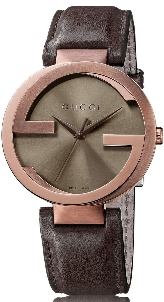 Gucci Interlocking Brown Dial Brown Leather Strap Watch For Women - YA133309 Buy Now By Gucci