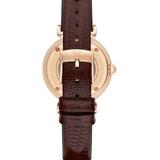 Emporio Armani Meccanico Skeleton Mother of Pearl Dial Brown Leather Strap Watch For Women - AR1993 Buy Now By Emporio Armani