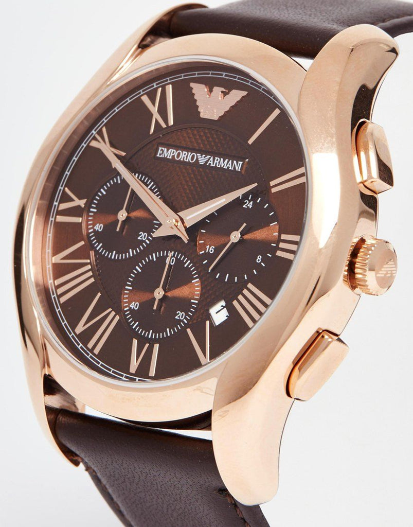 Emporio Armani Chronograph Brown Dial Brown Leather Strap Watch For Men - AR1701 Buy Now By Emporio Armani