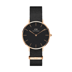 Daniel Wellington Classic Petite Cornwall Black Dial Black NATO Strap Watch For Women - DW00100215 Buy Now By Daniel Wellington