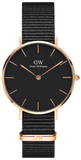 Daniel Wellington Classic Bayswater Black Dial Black NATO Strap Watch For Women - DW00100281