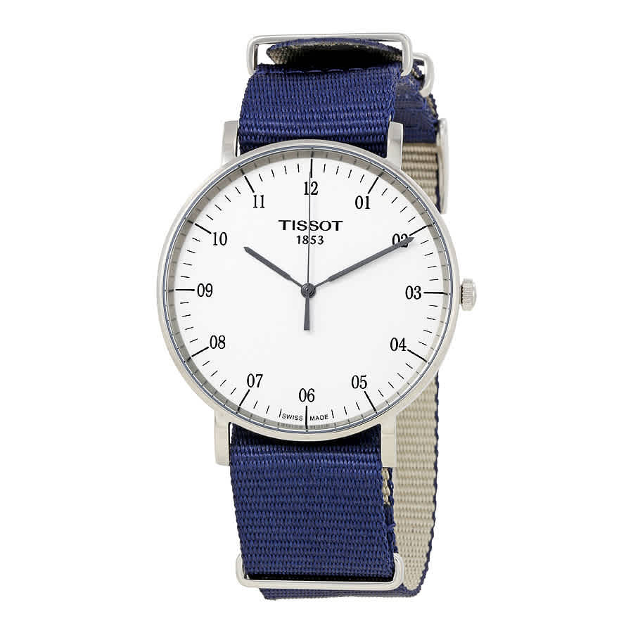 Tissot T Classic Everytime Large White Dial Blue NATO Strap Watch For Men - T109.610.17.037.00 Buy Now By Tissot