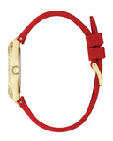 Guess Cosmo Diamonds Gold Dial Red Rubber Strap Watch for Women - GW0034L6 Buy Now By Guess