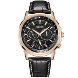 Citizen Eco Drive Calendrier Black Dial Brown Leather StrapWatch For Men - BU2023-12E Buy Now By Citizen