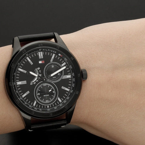 Tommy Hilfiger Austin Black Dial Black Leather Strap Watch for Men - 1791638 Buy Now By Tommy Hilfiger