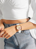 Guess Crush Crystals Gold Dial White Rubber Strap Watch for Women - W1223L3 Buy Now By Guess