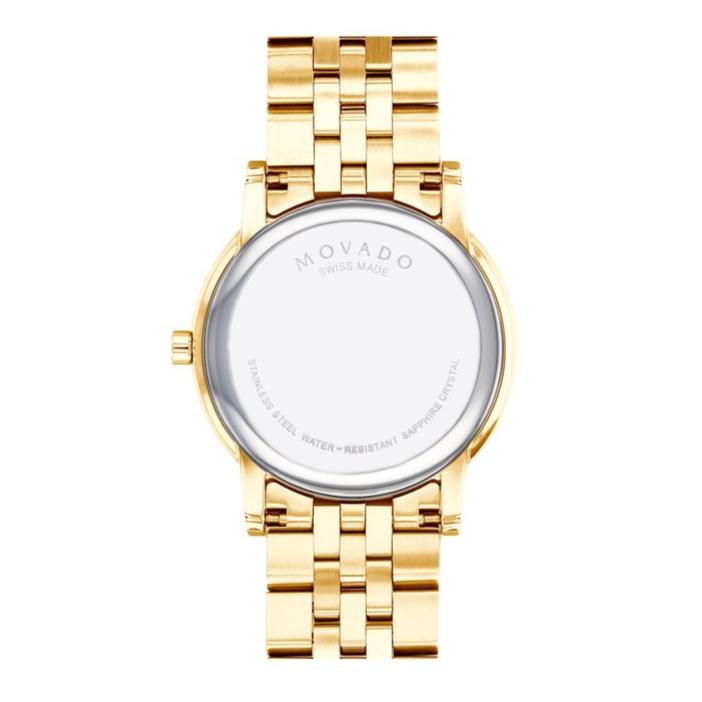 Movado Museum Classic Quartz Black Dial Gold Steel Strap Watch for Men - 0607203 Buy Now By Movado