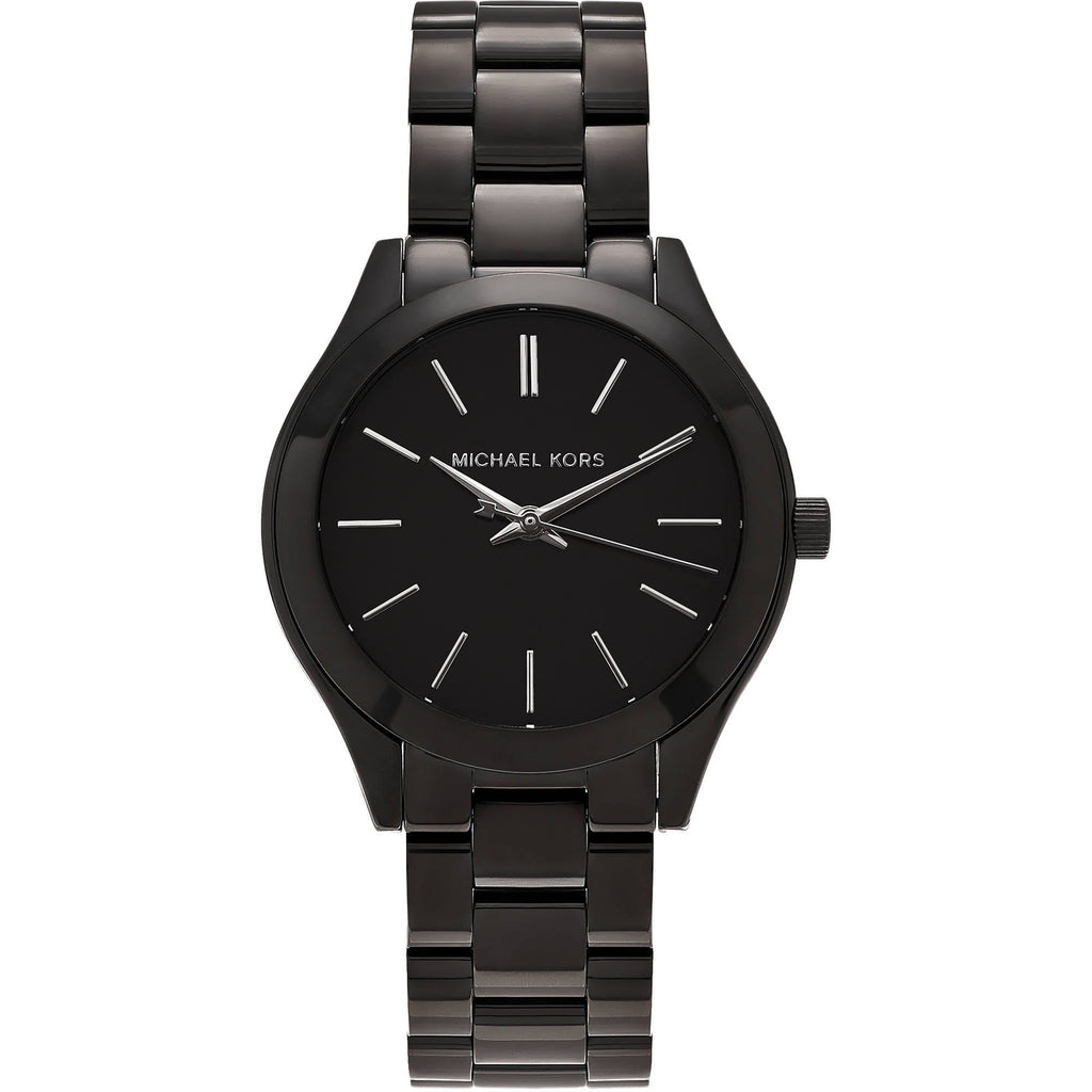 Michael Kors Mini Slim Runway Black Dial Black Steel Strap Watch for Women - MK3587 Buy Now By Michael Kors