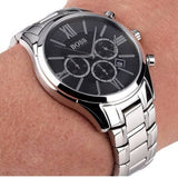 Hugo Boss Ambassador Chronograph Black Dial Silver Steel Strap Watch For Men - HB1513196 Buy Now By Hugo Boss