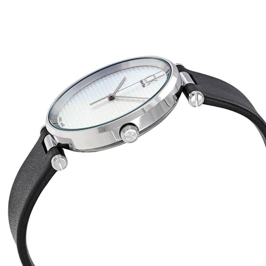 Calvin Klein Sight Silver Dial Black Leather Strap Watch for Men - K1S21120 Buy Now By Calvin Klein